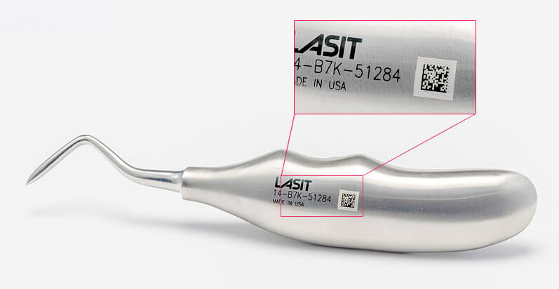 Medicale Laser marking on medical components made of cobalt, M30NW steel and TA6V titanium